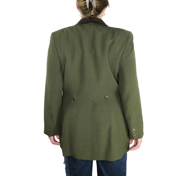 Gruppo Americano 1980s Vintage Dark Olive Green Blazer Jacket Medium Classic - Picture 7 of 7